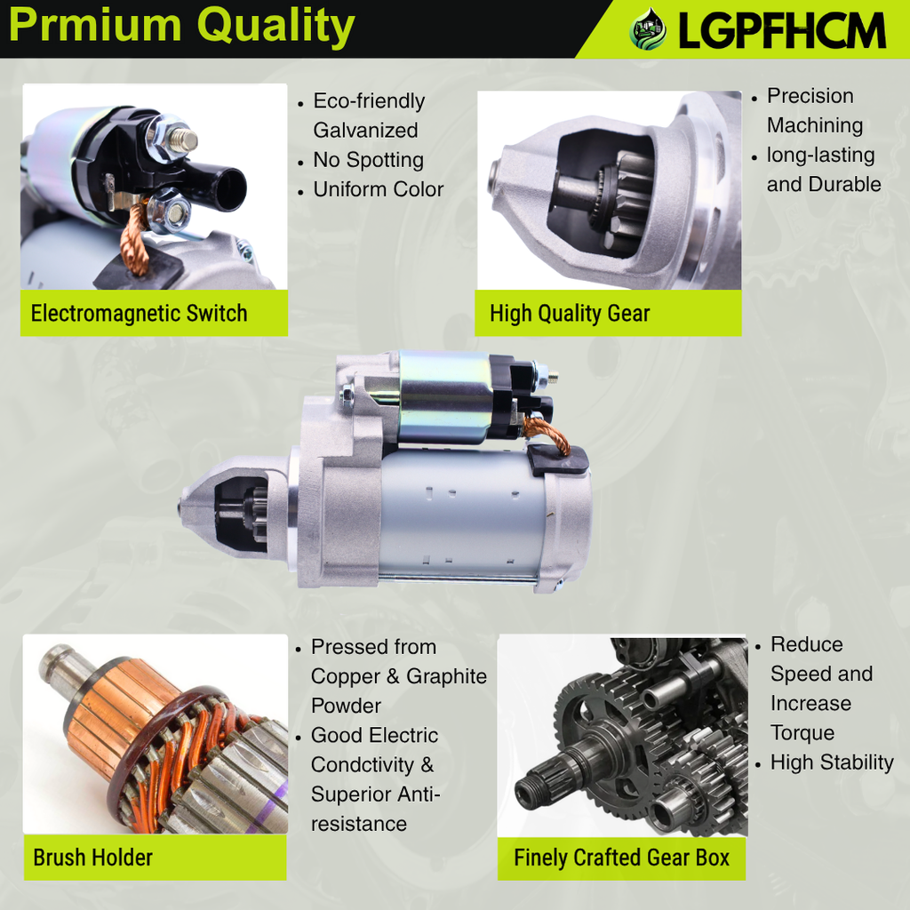 68348376AA 68348376AB 12V 1.6KW 11T Starter Motor Fit For Chrysler Pacifica V6 3.6L 2017-2023 For Voyager V6 3.6L 2020-2023 #68348376AC 428000-4560 438000-4561