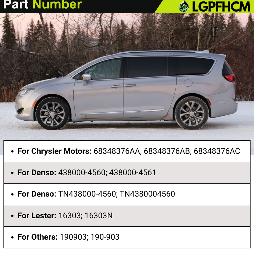 68348376AA 68348376AB 12V 1.6KW 11T Starter Motor Fit For Chrysler Pacifica V6 3.6L 2017-2023 For Voyager V6 3.6L 2020-2023 #68348376AC 428000-4560 438000-4561