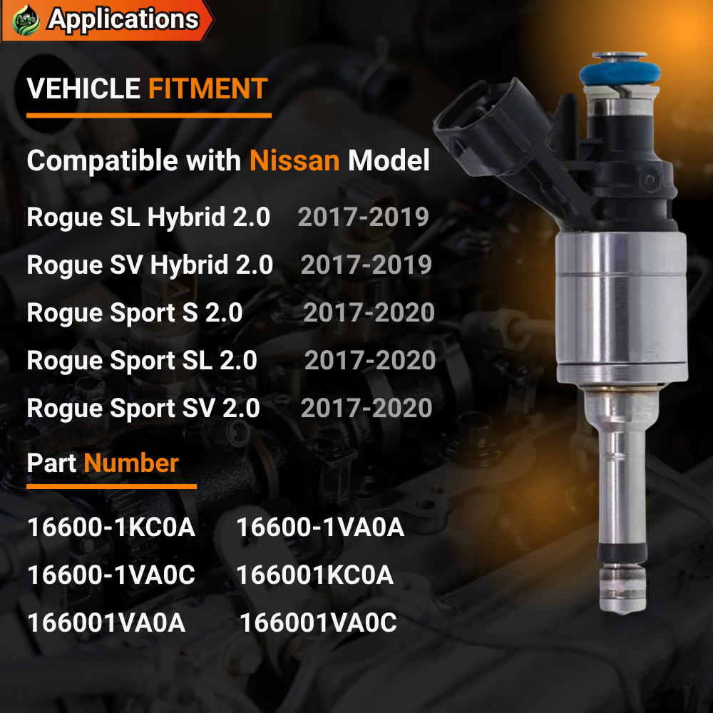 6pcs 16600-6KA0A Fuel Injectors Compatible For Nissan Pathfinder  3.5L V6 CVT AWD Platinum S SL SV / For Infiniti JX35 QX60 Base Comfort Premiuum Mid 2016-2020