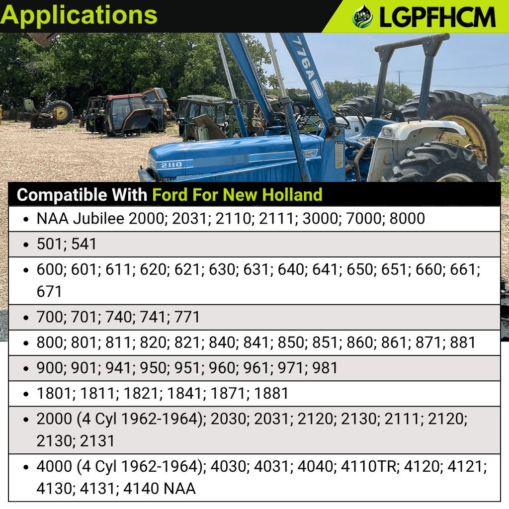 NCA11450A 6V Starter Solenoid Relay Compatible with Ford For New Holland 501 541 600 601 611 620 700 701 740 800 801 811 820 900 901 941 2000 2031 2110 2111 3000 4140 NAA 7000 8000 For Jubilee 1953-57 # 21A11450