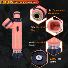 6PCS FJ644 23250-0A020 Fuel Injectors For Lexus ES300 V6 3.0L 2002-2003 ES330 RX330 3.3L 2004-2006 RX400h 2006-2008 For Toyota Camry 2002-2006 Highlander 2004-2007 Sienna 2004-2006 Solara 2004-2008