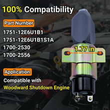 Load image into Gallery viewer, 1751-12E6U1B1 12V Shut Down Solenoid Valve compatible with Woodward Shutdown Engine #1700-2530 1700-2556 1751-12E6U1B1S1A