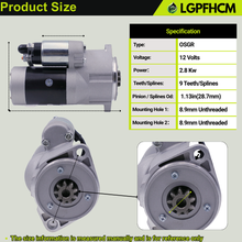 Load image into Gallery viewer, 129900-77010 129900-77040 12V 2.8KW 9T Starter Motor  Compatible with Yanmar Engine 4TNV88  4TNE94 4TNE98 4TNV98 4TNV98T for Samsung Excavators SE50-3 # S13204 S13-204