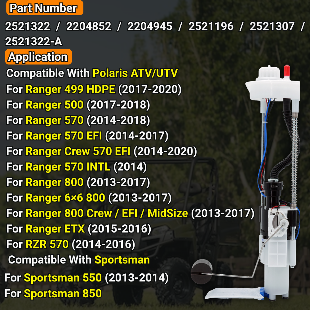 LGPFHCM 2521322 2204945 Fuel Pump 13.78" For Polaris ATV/UTV Ranger 499 500 570 800 For Sportsman 550 850 RZR 570 #2204852