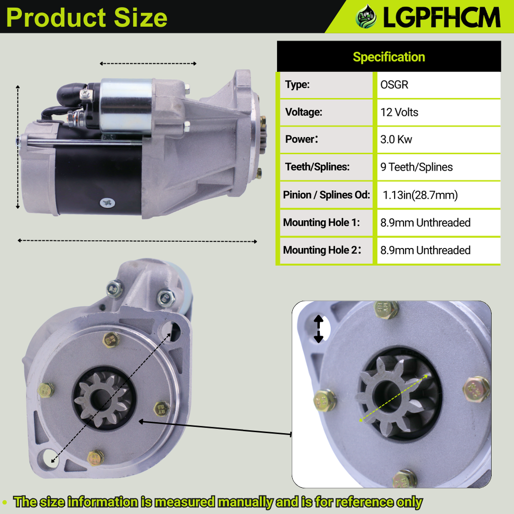 S14-102 129940-77011 9T 3.0KW Starter For YANMAR 4Tnv98 4Tnv106-Gge 4Tnv106 For Eagle TUGS TT-10 TT-12 TT-4 TT-5 TT-6 TT-8 TL240 V2700 MTL320 MTL316  2086 2076 # 129940-77010 129940-77012
