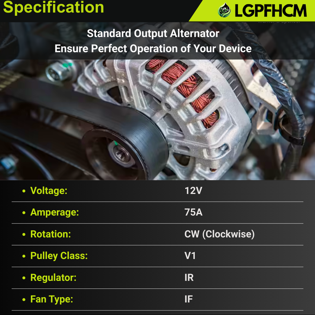 12V 75A K7711-61900 Alternator for Kubota UTV RTV1100 RTV-X1100C All Years for Kubota D1105-E2-UV 24.8HP Diesel Engine # K7711-61900 K7711-61901 K7711-61902 102211-6060 400-52227