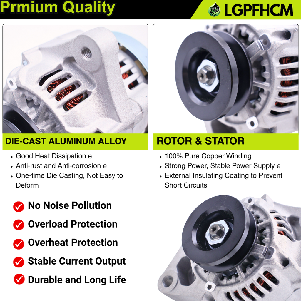 T1850-15680 T1850-15682 Alternator Fits For Kubota Excavator KX121-3 U35S U35-S2 U45ST Tractor L4760GST MX5200H MX5800H T185015680 T185015682